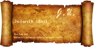 Jelenik Ubul névjegykártya